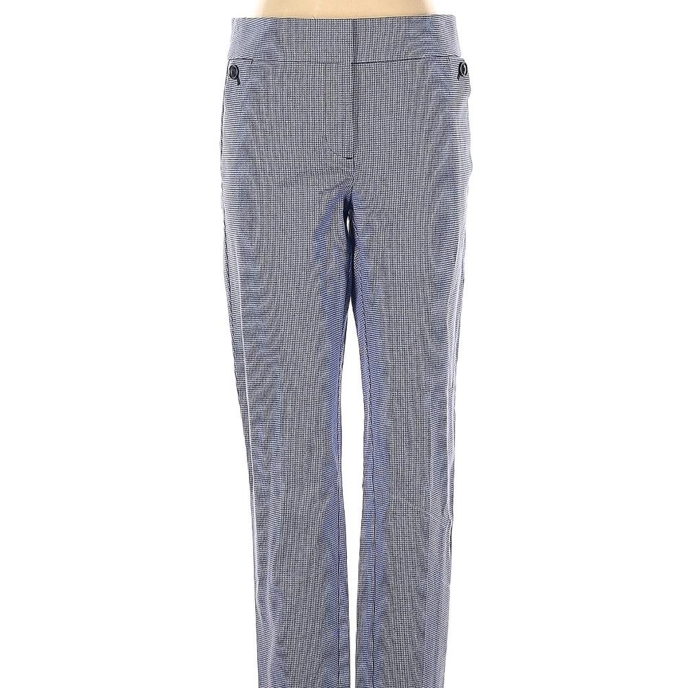 Loft Marisa Fit Blue Check Ankle Pants